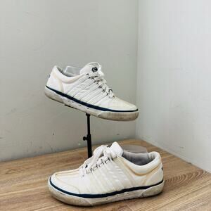 K-Swiss Vintage Trainer Low Top White Sneaker Men's Size 9.5